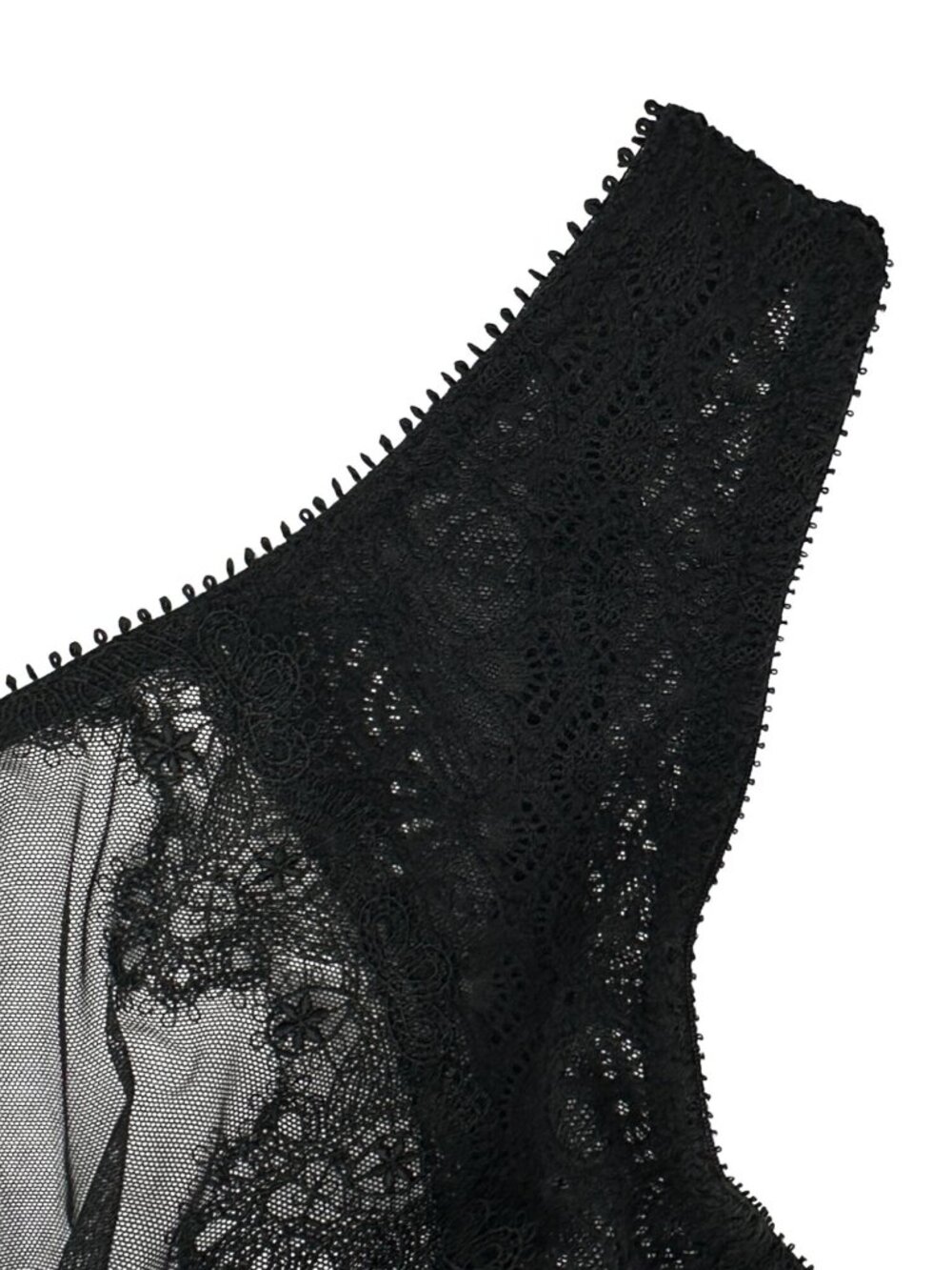 Victoria's Secret Lace Padded Longline Demi Bralette Size 38D Black Floral Mesh - Picture 3 of 12